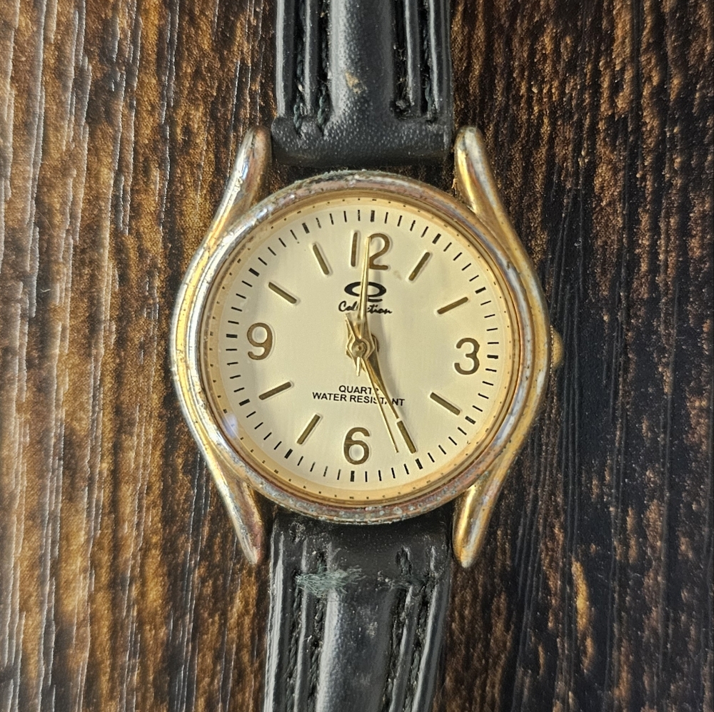 Gold and Black Wristwatch